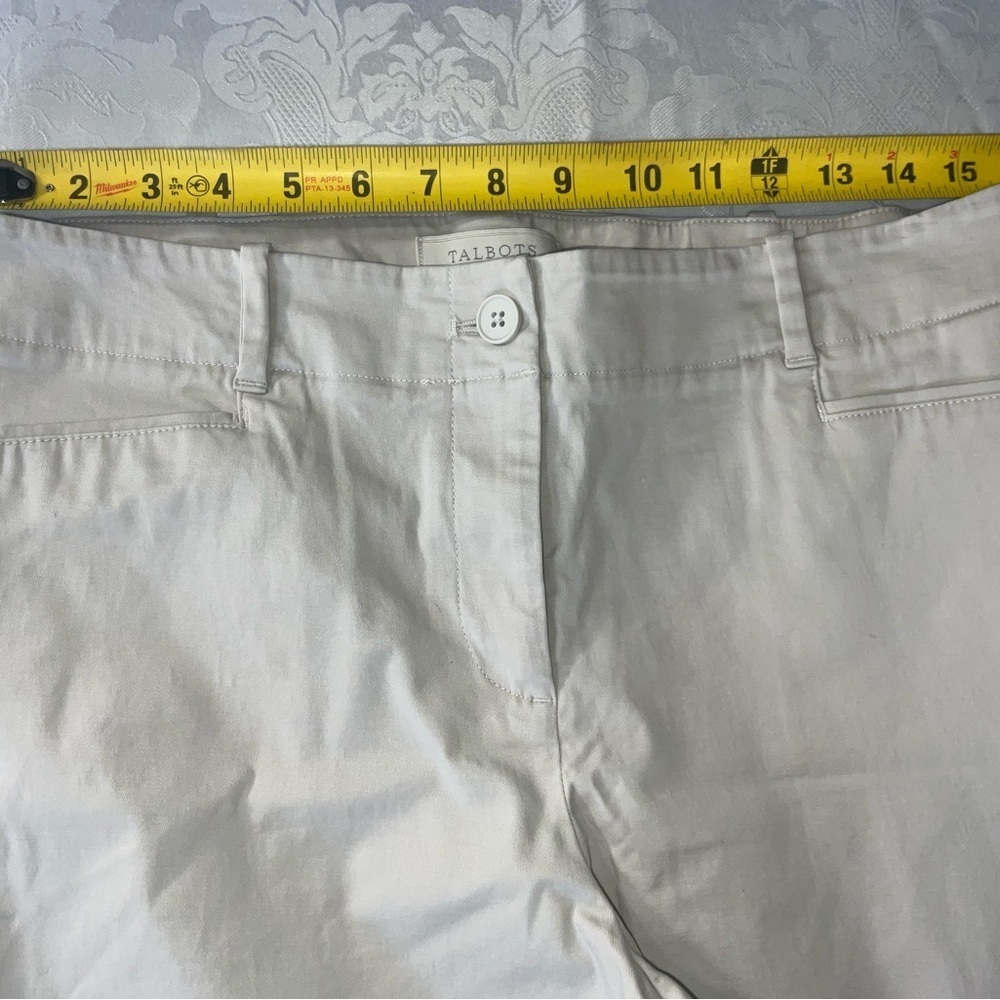 Talbots Petites Women's Cotton Stretch Jeans Cropped Size 12P Light Khaki/Beige - Picture 4 of 7